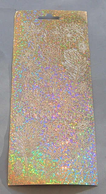Stickerbogen 10 x 23 cm Design Sticker Blumen gold