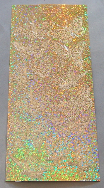 Stickerbogen 10 x 23 cm Design Sticker Schmetterlinge gold