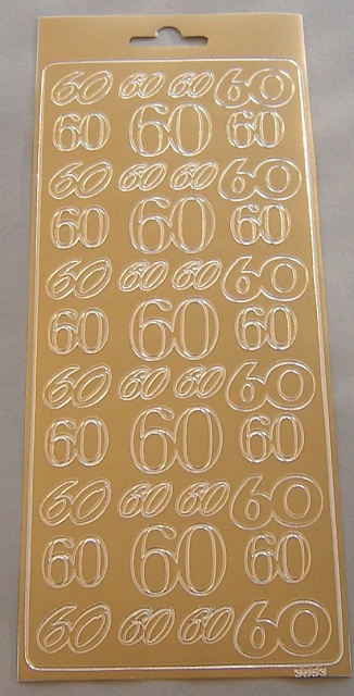 Stickerbogen 10 x 23 cm Ziersticker 60 gold