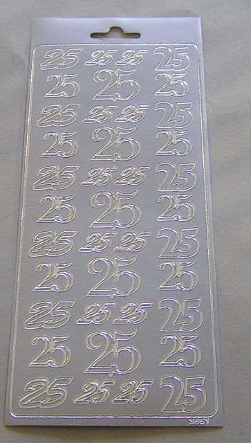 Stickerbogen 10 x 23 cm Ziersticker 25 silber