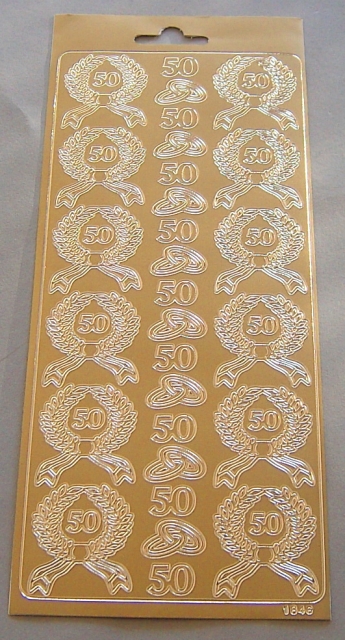 Stickerbogen 10 x 23 cm Ziersticker 50 gold