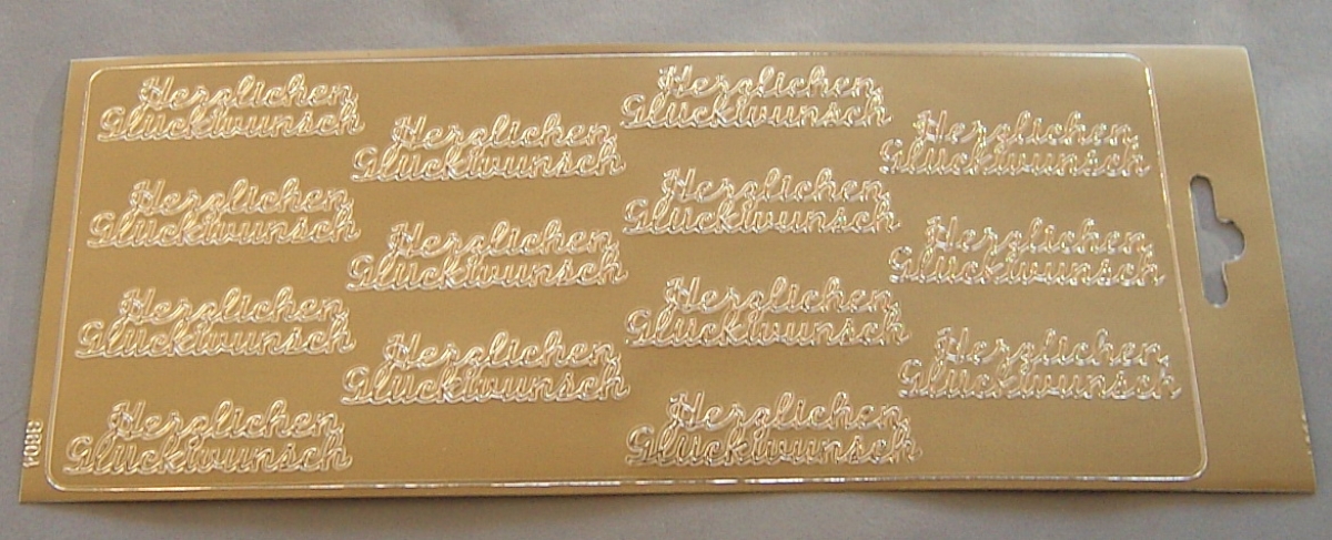 Stickerbogen 10 x 23 cm Ziersticker Herzlichen Glückwunsch