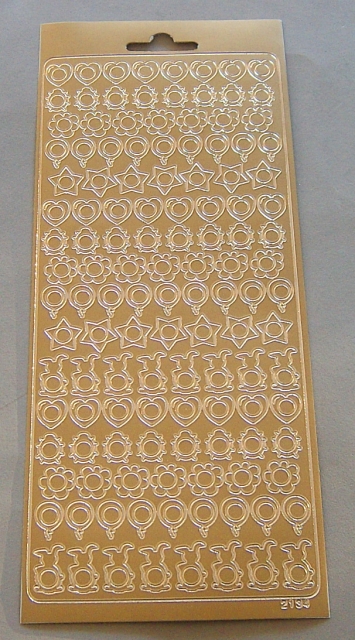 Stickerbogen 10 x 23 cm Ziersticker Scrapbooking gold