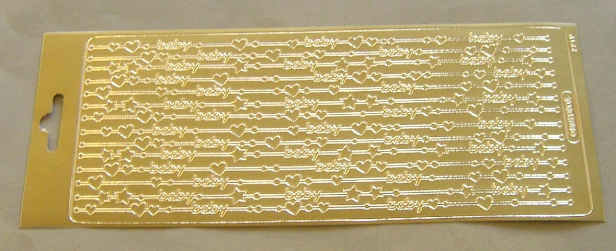 Stickerbogen 10 x 23 cm Ziersticker Baby gold