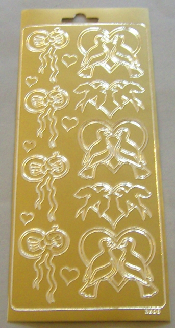 Stickerbogen 10 x 23 cm Ziersticker Hochzeit gold
