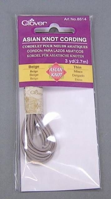 CLOVER Kordel für asiatische Knoten Beige dünn