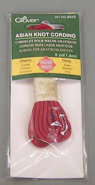 CLOVER Kordel für asiatische Knoten Kirschrot dick