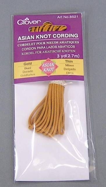 CLOVER Kordel für asiatische Knoten Goldfarben dünn