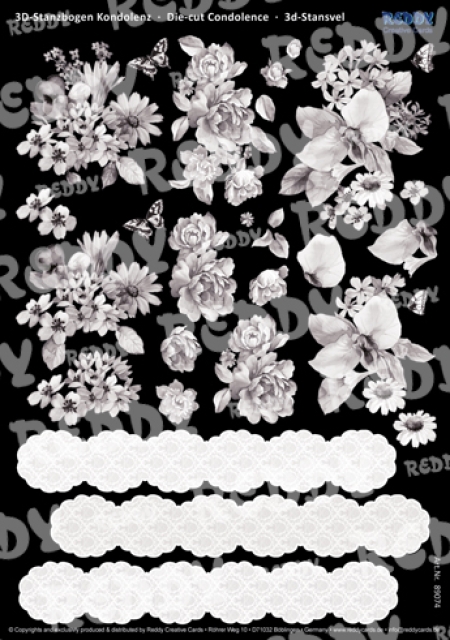 Reddy Cards 3D Stanzbogen Kondolenz IV