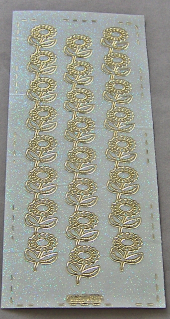 Konturensticker "Blume" gold irisierend
