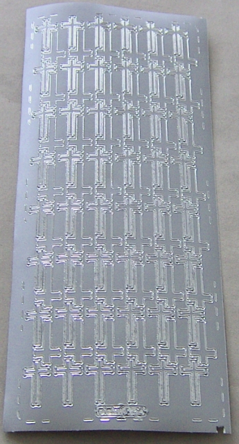 Konturensticker "Kreuz" silber