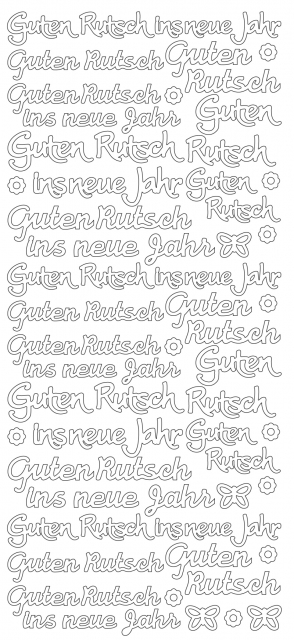 Konturensticker Guten Rutsch gold