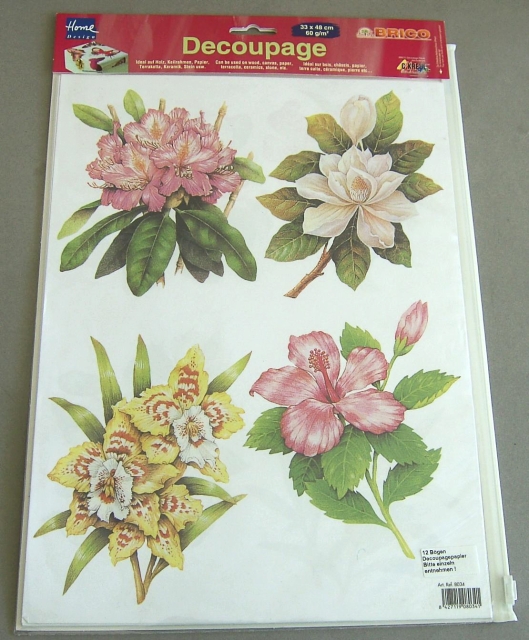 Decoupagepapier 1 Bogen 33 x 48 cm, Zierblumen
