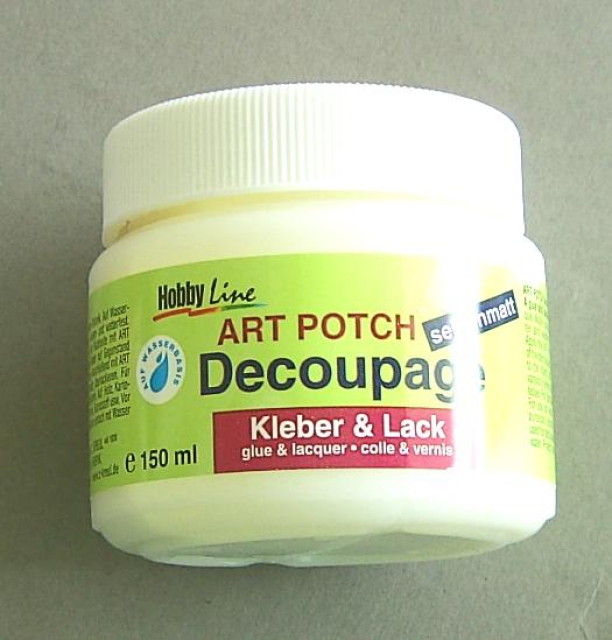 Hobby Line ART POTCH Decoupage Kleber und Lack 150 ml seidenmatt