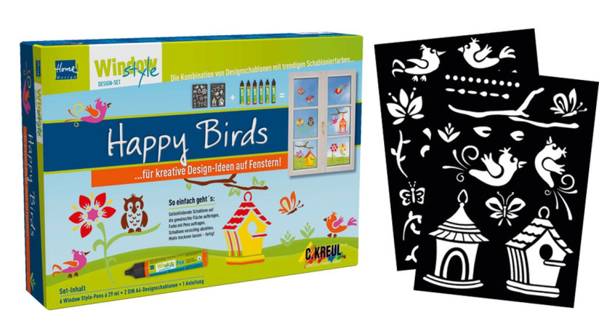 Home Design Window Style Pen Set Happy Birds