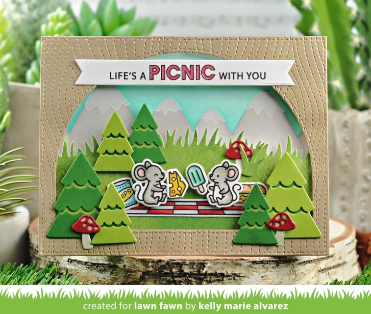 Lawn Fawn Dies Stanzschablonen Forest Backdrop