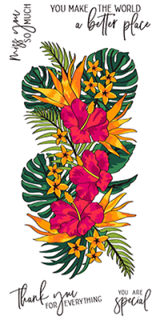 LDRS Creative Tropical Floral Slim Line Clear Stamp