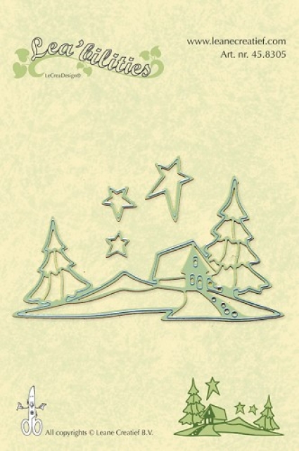 Leabilitie Schneideschablone Scenery with House