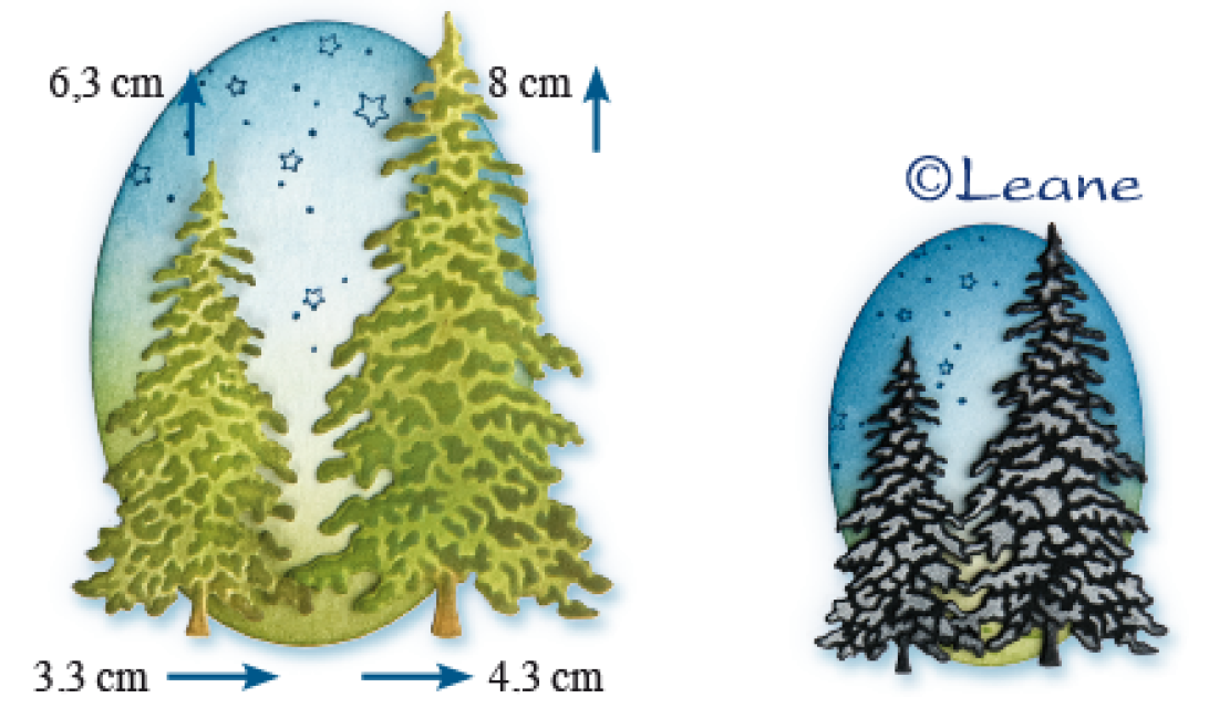 Leabilitie Schneide- und Prägeschablone Bäume Trees