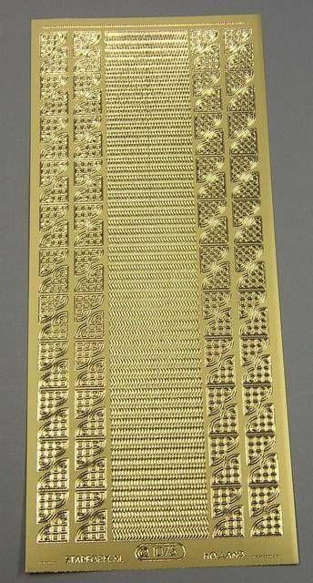 Stickerbogen 10 x 23 cm Rand gold
