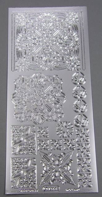 Stickerbogen 10 x 23 cm Ornamente silber