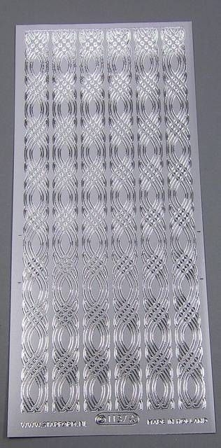 Stickerbogen 10 x 23 cm Wellen auf Linien silber