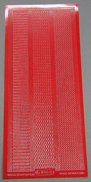 Stickerbogen 10 x 23 cm Rand Zacken rot