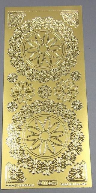 Stickerbogen 10 x 23 cm Blumenkreis gold