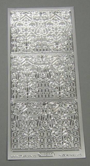 Stickerbogen 10 x 23 cm Indische Panele silber