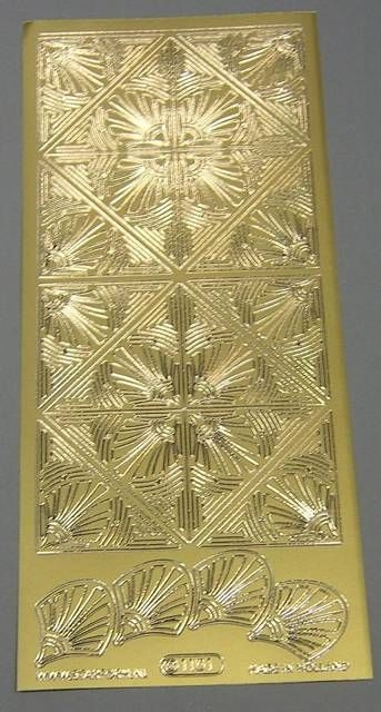 Stickerbogen 10 x 23 cm Figuren im Vierkant gold