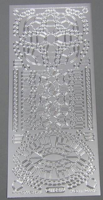 Stickerbogen 10 x 23 cm Mosaik silber