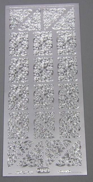 Stickerbogen 10 x 23 cm Ecken silber
