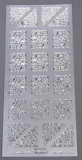 Stickerbogen 10 x 23 cm Ecken silber