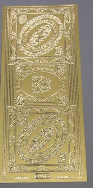 Stickerbogen 10 x 23 cm Rahmen oval  und viereckig gold