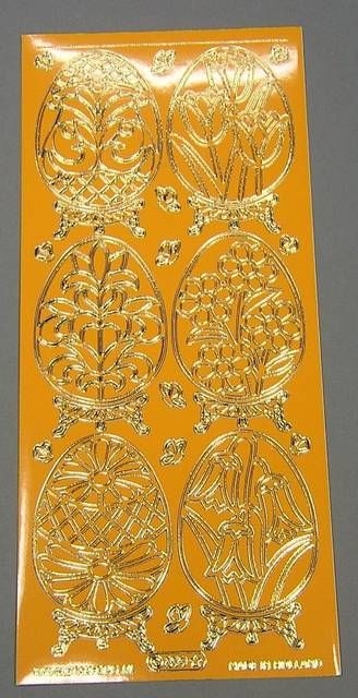 Stickerbogen 10 x 23 cm 15 Ostereier orange