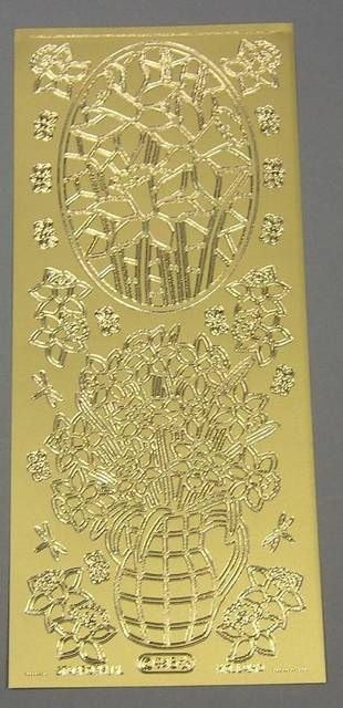 Stickerbogen 10 x 23 cm Narzisse in Vase