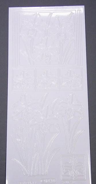 Stickerbogen 10 x 23 cm Narzisse weiss