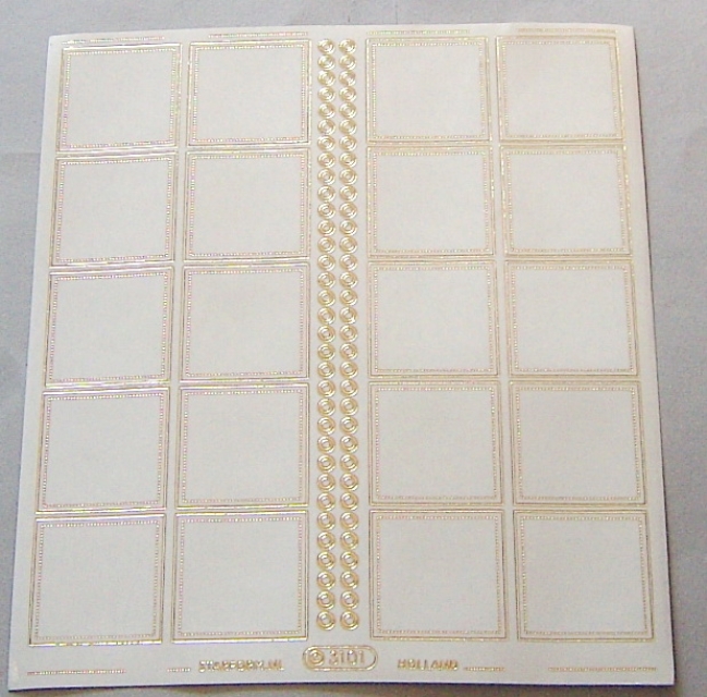 Stickerbogen Jumbo-Grösse Vierecke transparent gold