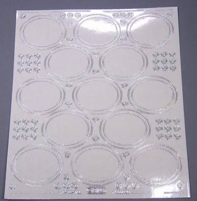 Stickerbogen Jumbo-Grösse Ovale transparent silber