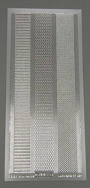 Stickerbogen 10 x 23 cm Rand Zacken silber