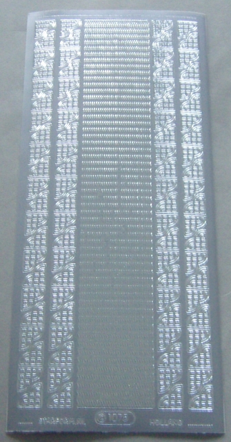 Stickerbogen 10 x 23 cm Rand silber