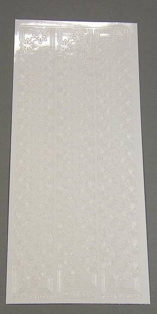 Stickerbogen 10 x 23 cm Girlanden Ränder weiss