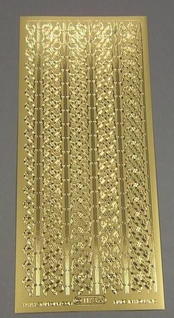 Stickerbogen 10 x 23 cm Ränder Vögel gold