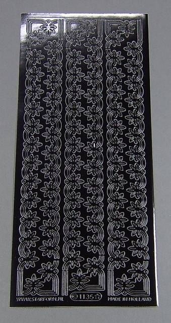 Stickerbogen 10 x 23 cm Girlanden Ränder schwarz