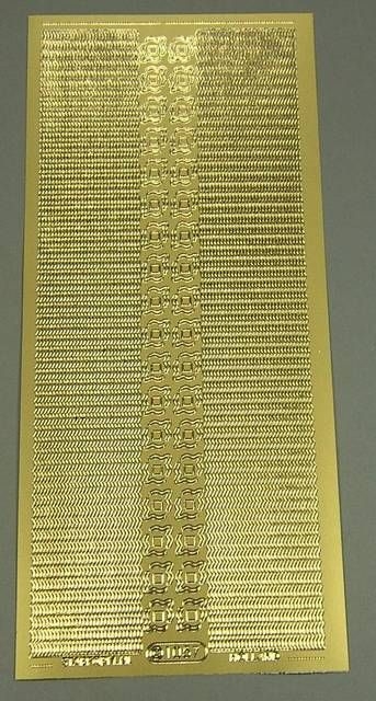 Stickerbogen 10 x 23 cm Ränder gold
