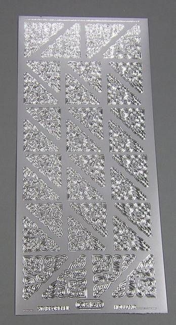 Stickerbogen 10 x 23 cm Ecken klassisch silber