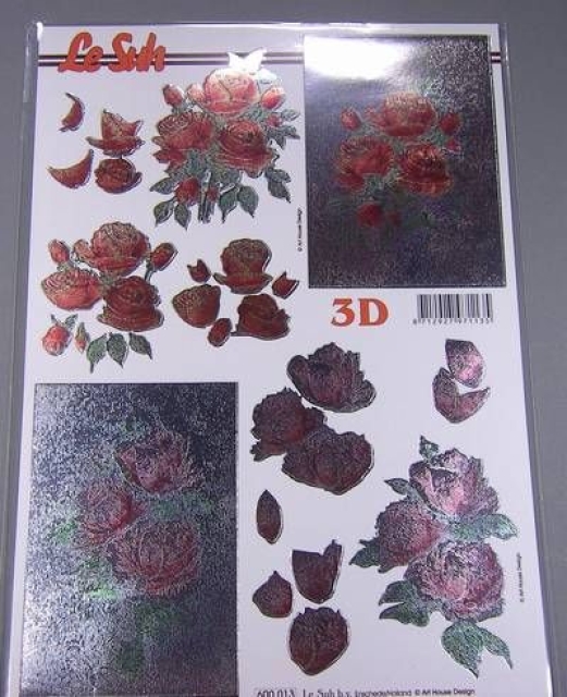 Le Suh Metallik Stanzbogen Rote Rosen