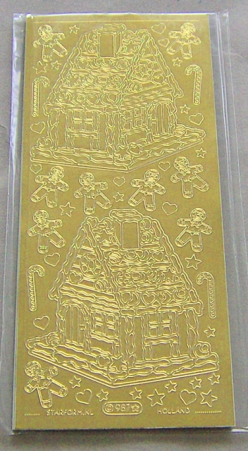 Le Suh Stickerbogen 10 x 23 cm Lebkuchen gold