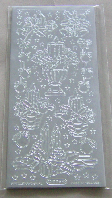 Le Suh Stickerbogen 10 x 23 cm Weihnachtsbaum silber