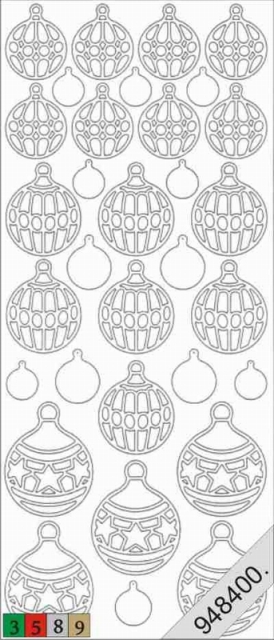 Le Suh Stickerbogen 10 x 23 cm Weihnachtskugeln grün